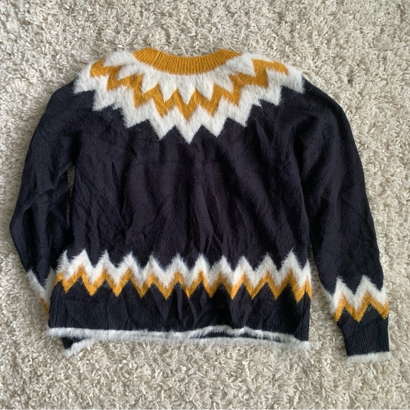 Silver flint size small fair isle sweater women’s crewneck long sleeve knit - Picture 6 of 7